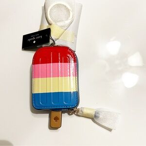 Kate Spade Colorful Striped zipper bag charm